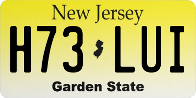 NJ license plate H73LUI