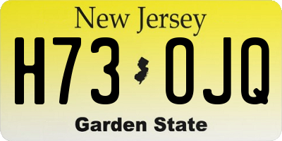NJ license plate H73OJQ