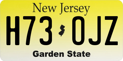 NJ license plate H73OJZ