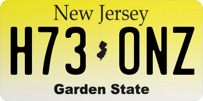 NJ license plate H73ONZ