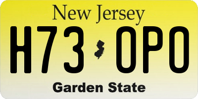 NJ license plate H73OPO
