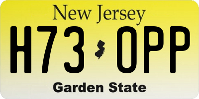 NJ license plate H73OPP