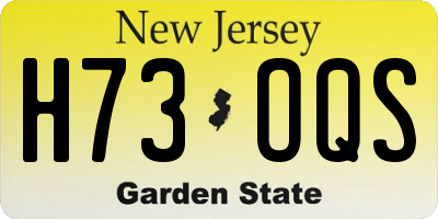 NJ license plate H73OQS
