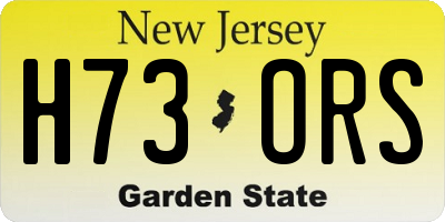 NJ license plate H73ORS