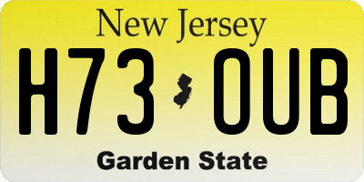 NJ license plate H73OUB