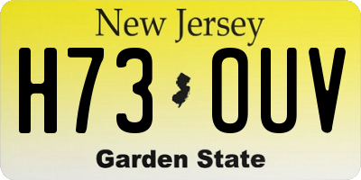 NJ license plate H73OUV