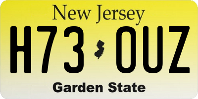 NJ license plate H73OUZ
