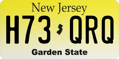 NJ license plate H73QRQ