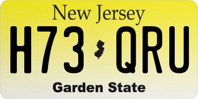NJ license plate H73QRU