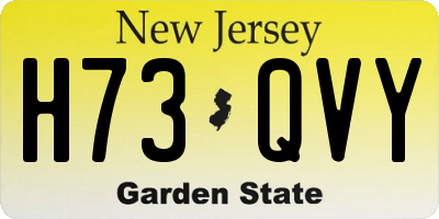NJ license plate H73QVY