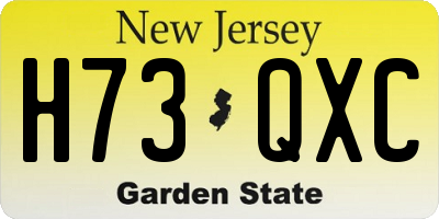 NJ license plate H73QXC