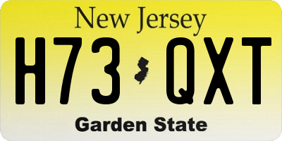 NJ license plate H73QXT