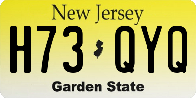 NJ license plate H73QYQ