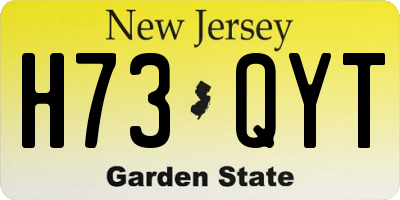 NJ license plate H73QYT