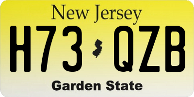 NJ license plate H73QZB
