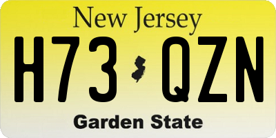 NJ license plate H73QZN