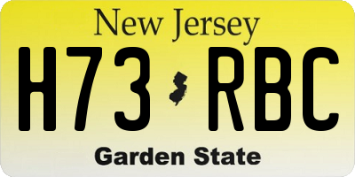 NJ license plate H73RBC