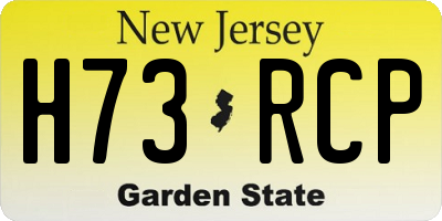 NJ license plate H73RCP