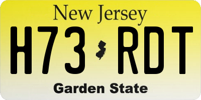 NJ license plate H73RDT