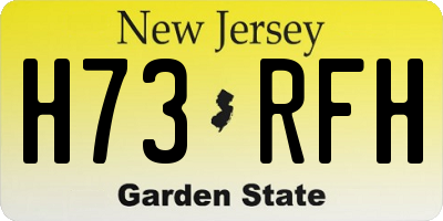 NJ license plate H73RFH