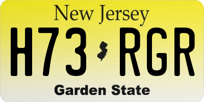 NJ license plate H73RGR