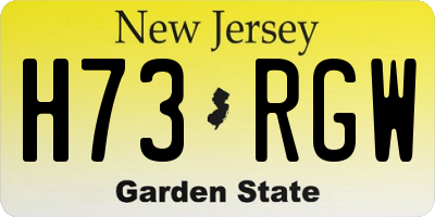 NJ license plate H73RGW