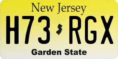 NJ license plate H73RGX
