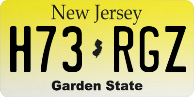 NJ license plate H73RGZ