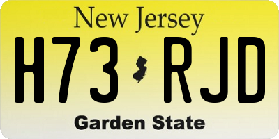 NJ license plate H73RJD