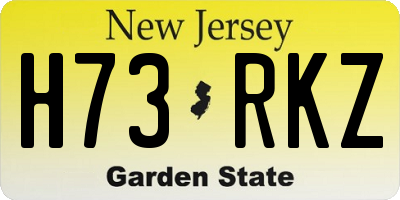 NJ license plate H73RKZ