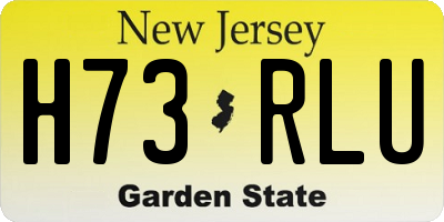 NJ license plate H73RLU