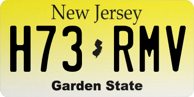 NJ license plate H73RMV