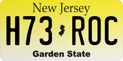 NJ license plate H73ROC