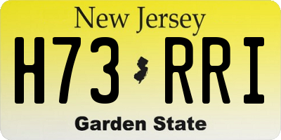 NJ license plate H73RRI