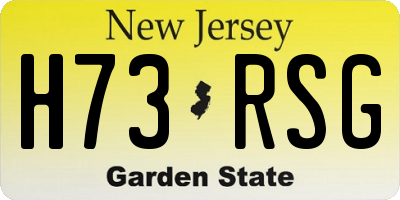 NJ license plate H73RSG