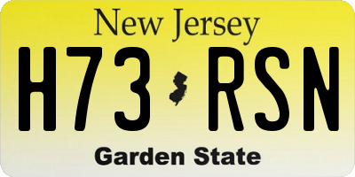 NJ license plate H73RSN