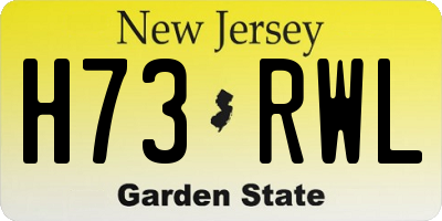 NJ license plate H73RWL