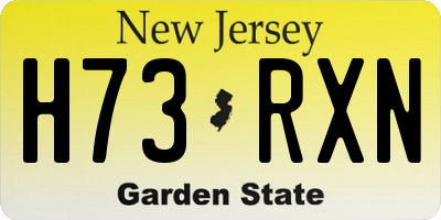 NJ license plate H73RXN