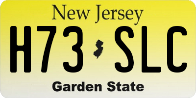 NJ license plate H73SLC
