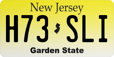 NJ license plate H73SLI