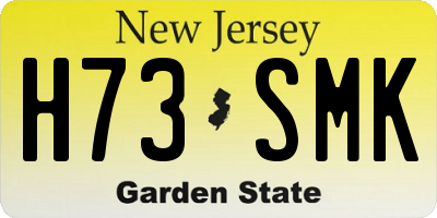 NJ license plate H73SMK