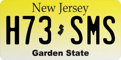NJ license plate H73SMS