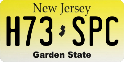 NJ license plate H73SPC