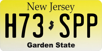 NJ license plate H73SPP
