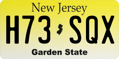 NJ license plate H73SQX