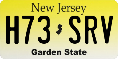 NJ license plate H73SRV