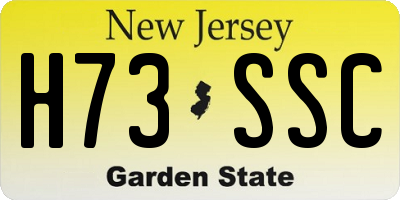 NJ license plate H73SSC