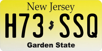 NJ license plate H73SSQ