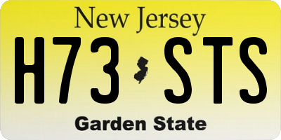 NJ license plate H73STS