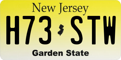 NJ license plate H73STW
